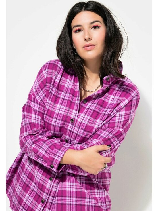 Columbia Tops - Columbia Plaid Button-Down Shirt Size XL Purple 100% Cotton Long Sleeve Chest Po